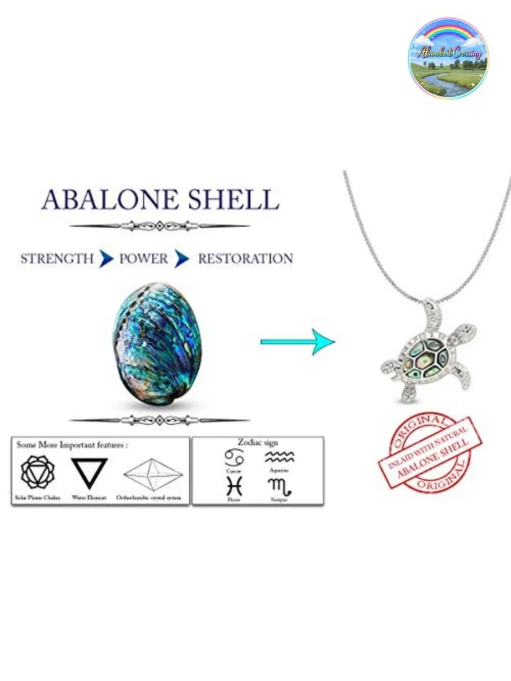 Sterling Silver Abalone Shell Animal Pendant Necklace 18